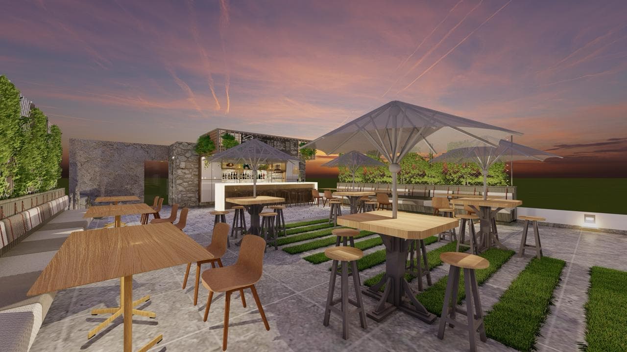 Main architectural vision for Roof Top Cafe