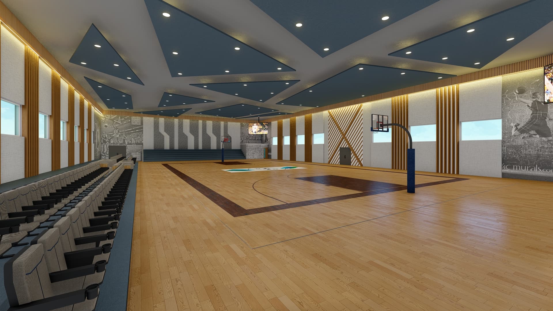 Final architectural visualization for Basketball Court